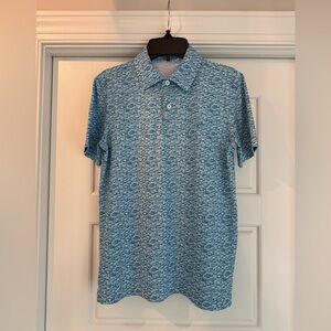 Southern Tide Aqua Fish Print Polo